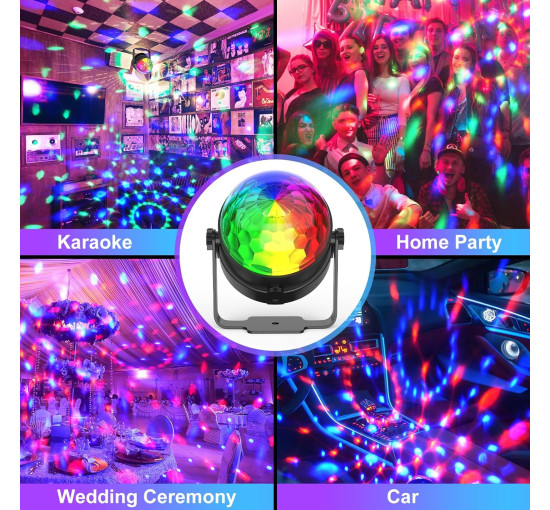 Светильник для дискотечного шара Generic ZQ04001 с дистанционным управлением, черный (my-20201)