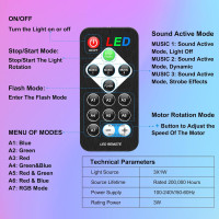Світильник для дискотечної кулі Generic ZQ04001 з дистанційним керуванням, чорний (my-20201)