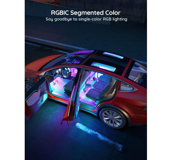 Світлодіодна стрічка Govee H7090 для автомобіля, інтелектуальне RGBIC-підсвічування салону автомобіля, DC 12 В (my-20050)