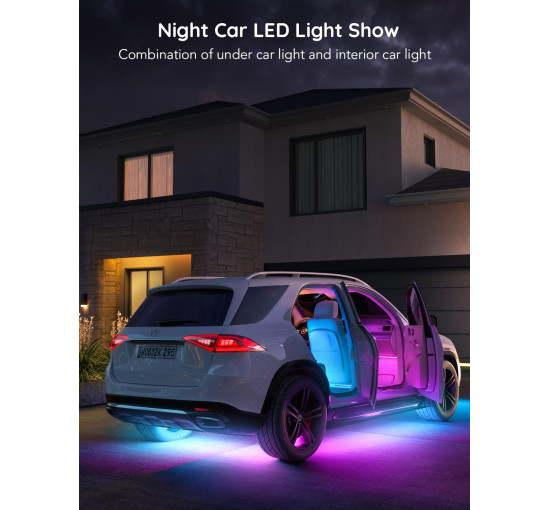 Світлодіодна стрічка Govee H7090 для автомобіля, інтелектуальне RGBIC-підсвічування салону автомобіля, DC 12 В (my-20050)