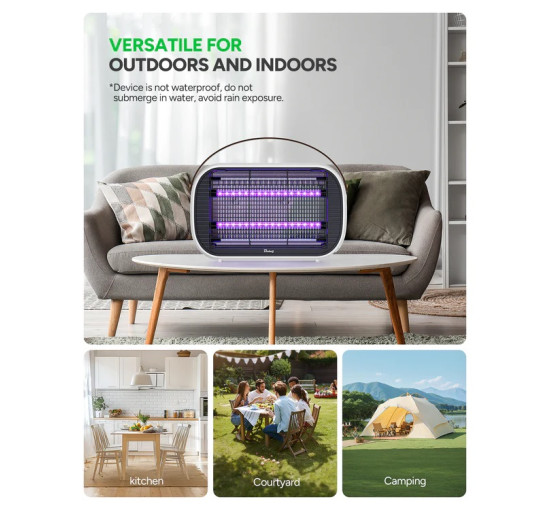 Світлодіодна пастка для знищення комарів Buzbug MA015C для вулиці та приміщень, акумулятор 5200 мА·год (my-20044)