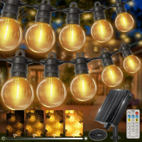 Светодиодные гирлянды Bzavor LP68, 2700 К, на солнечных батареях, уличные лампочки G40, теплый белый (my-20040)