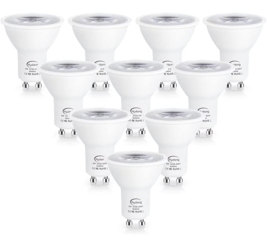 Светодиодные лампы HYDONG BR16-SSDQB GU10 мощностью 8 Вт, холодный белый, 6000 К, упаковка из 10 шт. (my-20210)