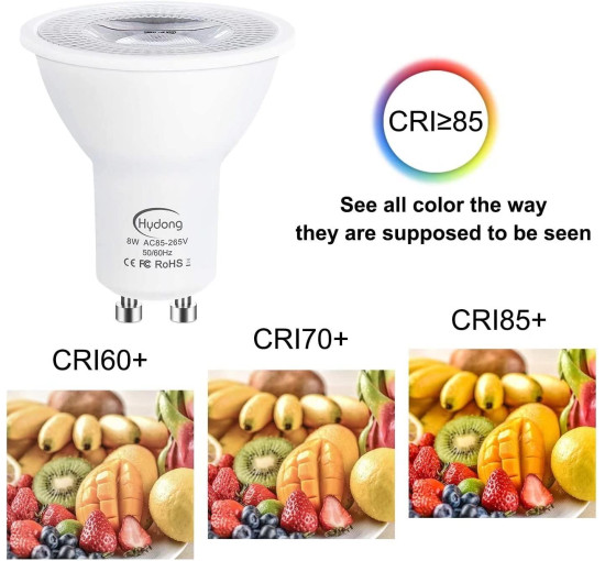 Светодиодные лампы HYDONG BR16-SSDQB GU10 мощностью 8 Вт, холодный белый, 6000 К, упаковка из 10 шт. (my-20210)