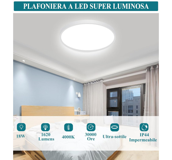 Світлодіодний світильник стельовий Ouyulong DYXDD230-18W-05, 18 Вт, діаметром 23 см, білий (my-20174)