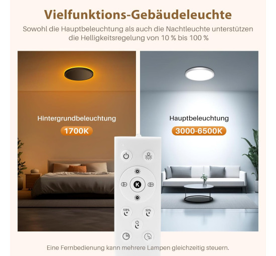 Светодиодный потолочный светильник ToyGlee с регулировкой яркости 18 Вт, белый (my-20098)