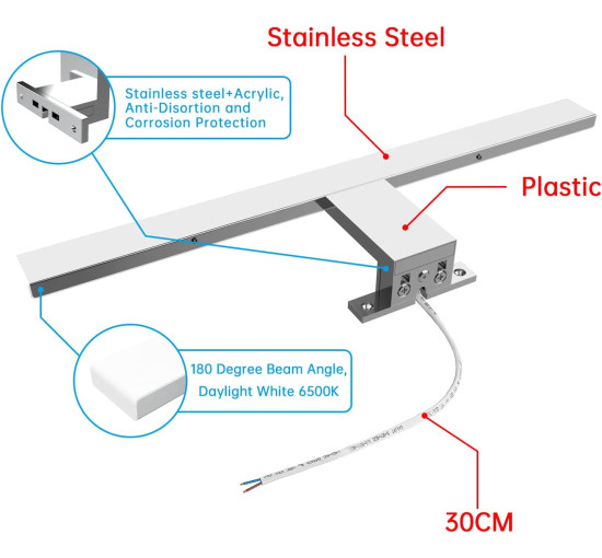 Светодиодный светильник для зеркала Aogled для ванной комнаты, 10 Вт, 6500 К (my-20208)