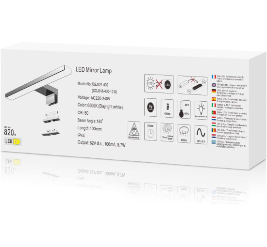 Светодиодный светильник для зеркала Aogled для ванной комнаты, 10 Вт, 6500 К (my-20208)