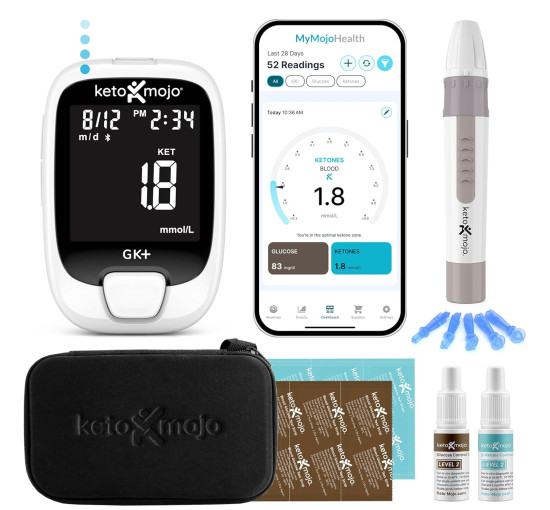 Тест-набір KETO-MOJO GK+ Bluetooth для визначення рівня глюкози та кетонів (my-20045)