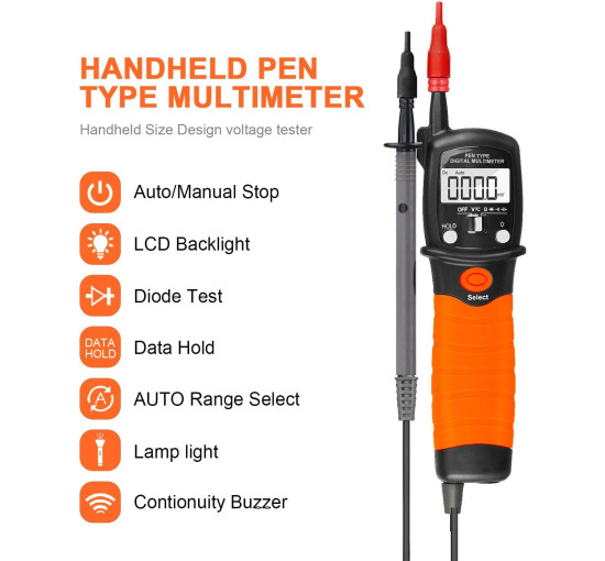 Тестер електричної напруги AOPUTTRIVER AP-38B, мультиметр-ручка для перевірки ланцюгів, помаранчевий (my-20030)