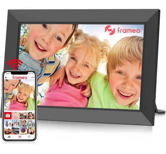 Цифровая фоторамка FANGOR 112K Frameo WiFi, 10,1-дюймовая цифровая фоторамка с сенсорным экраном HD IPS 1280x800, памятью 32 ГБ, черный (my-20060)