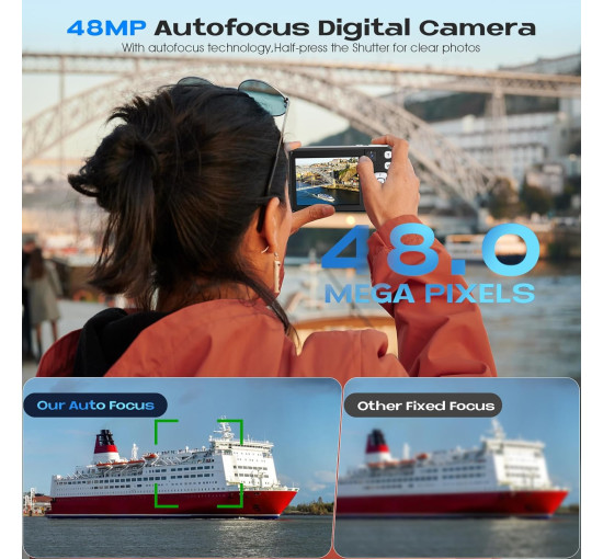 Цифровая камера Bofypoo DC308 4K, 48 МП, черный (my-20125)