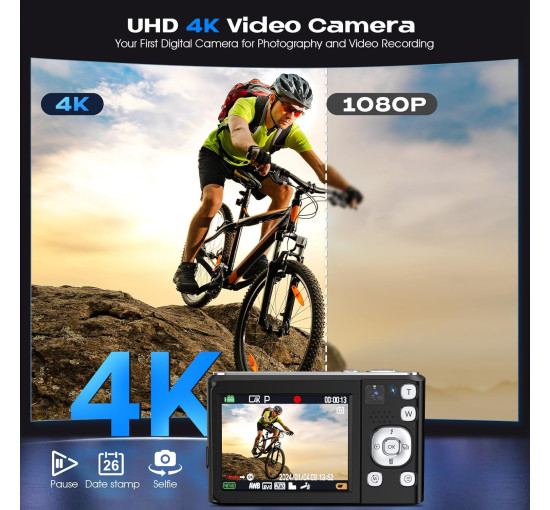 Цифровая камера Bofypoo DC308 4K, 48 МП, черный (my-20125)