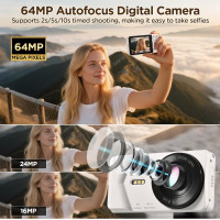 Цифровая камера WEIIBDIE A59 4K UHD, 64-мегапиксельная, белый (my-20129)