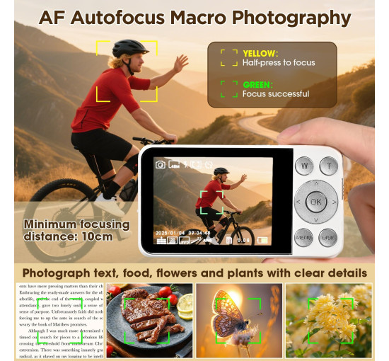 Цифровая камера WEIIBDIE A59 4K UHD, 64-мегапиксельная, белый (my-20129)