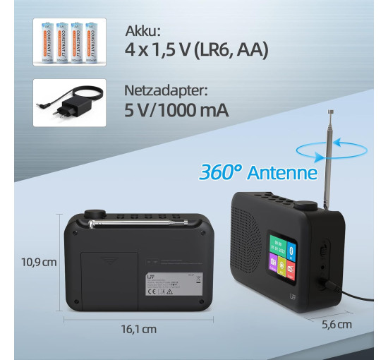 Цифровое радио LFF YT81107, FM, черный (my-20163)