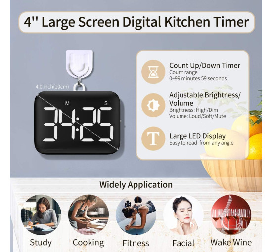 Цифровой кухонный таймер NOKLEAD NK5268, белый (my-20179)