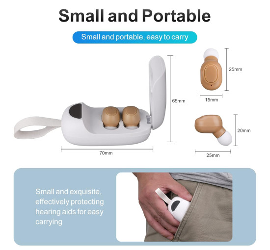 Цифровий слуховий апарат iKcess ZR-M95 зі світлодіодним дисплеєм, бежевий (my-20150)