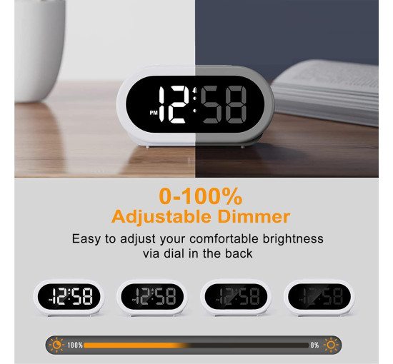 Цифровий світлодіодний будильник OCUBE UE128, білий (my-20152)