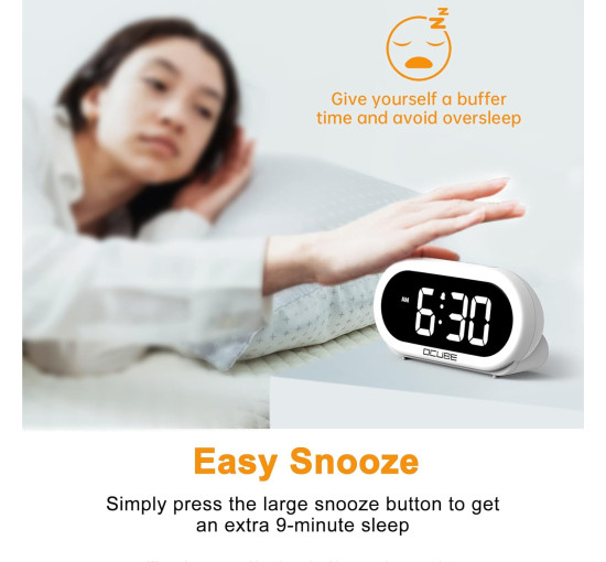 Цифровий світлодіодний будильник OCUBE UE128, білий (my-20152)