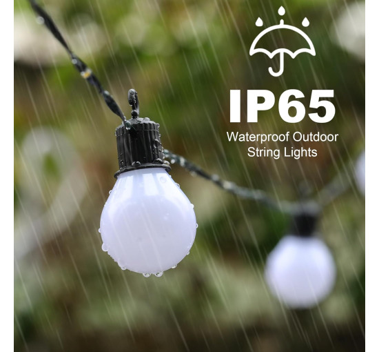 Уличные солнечные гирлянды Litark PL17100 с 20 ударопрочными лампами G40 - 10 м, 100 светодиодов (my-20042)