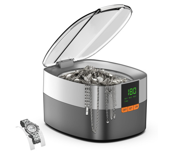 Ультразвуковая машина для чистки ювелирных изделий KECOOLKE SU-777, 750 мл, серебристый (my-20076)