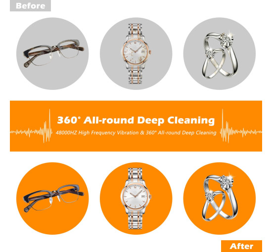 Ультразвуковая машина для чистки ювелирных изделий KECOOLKE SU-777, 750 мл, серебристый (my-20076)