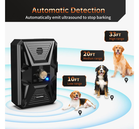 Ультразвуковое устройство QueenMew BXJG для контроля лая, черный (my-20138)