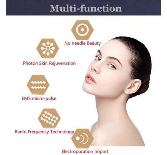Ультразвуковой косметологический аппарат Moonssy MY0986,  для лица против морщин 5-в-1, белый (my-20013)