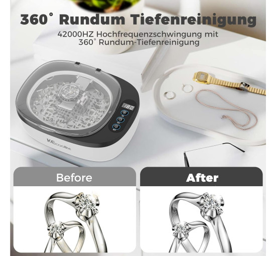 Ультразвуковий очисник ювелірних виробів KECOOLKE SU-750, 750 мл (my-20148)