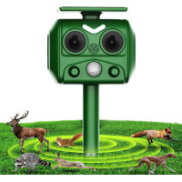 Ультразвуковой отпугиватель домашних животных LEMENG R806 на солнечной батарее, зелный (my-20185)