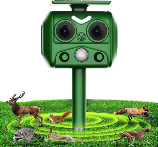 Ультразвуковой отпугиватель домашних животных LEMENG R806 на солнечной батарее, зелный (my-20185)