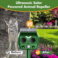 Ультразвуковой отпугиватель домашних животных LEMENG R806 на солнечной батарее, зелный (my-20185)