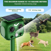 Ультразвуковой отпугиватель домашних животных LEMENG R806 на солнечной батарее, зелный (my-20185)