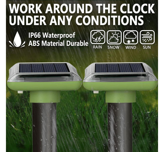 Ультразвуковой отпугиватель кротов HENESE 4шт., зеленый (my-20189)