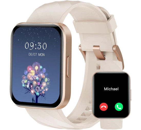 Розумний годинник RUIMEN D1 HD-екран 1,85 дюйма, молочно-білий (my-20165)