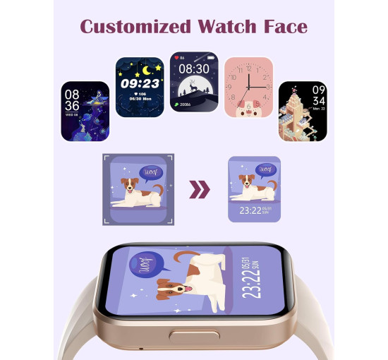 Розумний годинник RUIMEN D1 HD-екран 1,85 дюйма, молочно-білий (my-20165)