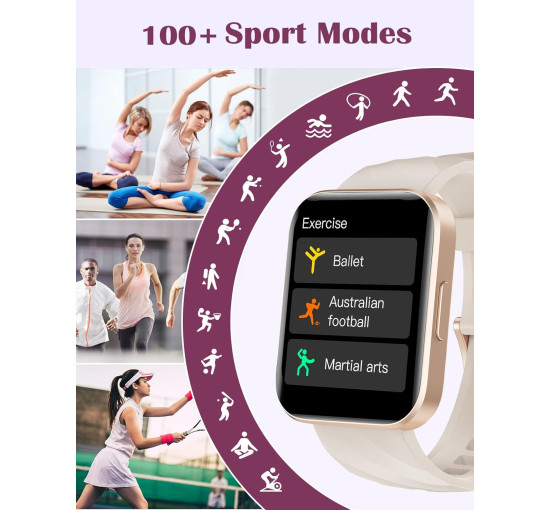 Розумний годинник RUIMEN D1 HD-екран 1,85 дюйма, молочно-білий (my-20165)