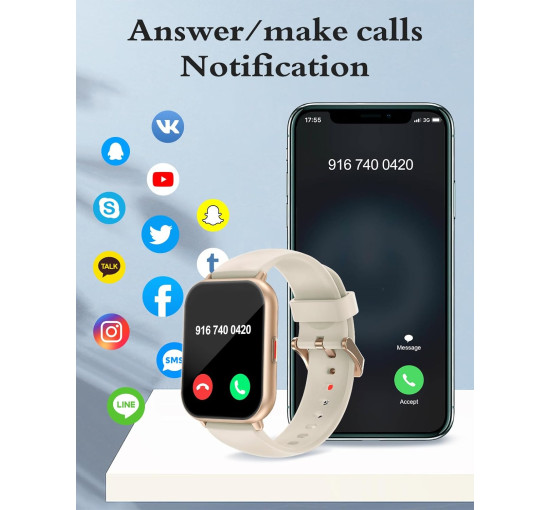 Умные часы RUIMEN H1 1,8-дюймовые,  молочно-белый (my-20166)