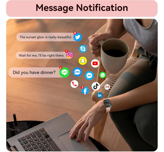 Умные часы Tensky IDW28 1,85-дюймовый HD-дисплей, розовый (my-20169)