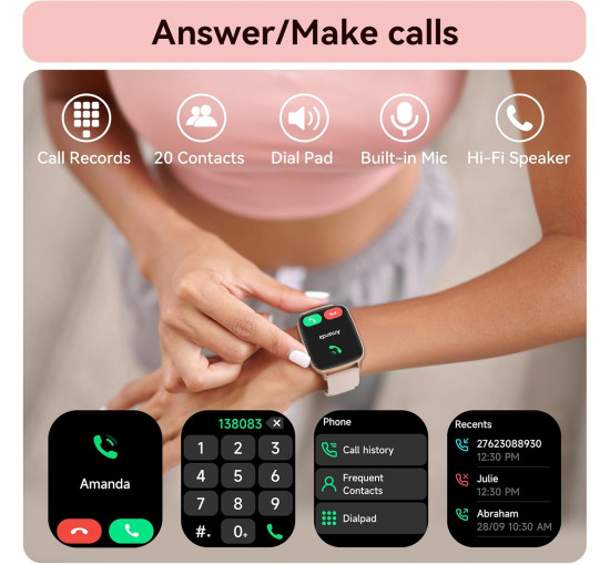 Умные часы Tensky IDW28 1,85-дюймовый HD-дисплей, розовый (my-20169)