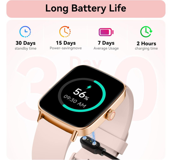 Умные часы Tensky IDW28 1,85-дюймовый HD-дисплей, розовый (my-20169)