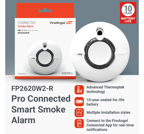 Розумний димовий сповіщувач FireAngel FP2620W2-R, білий (my-20121)