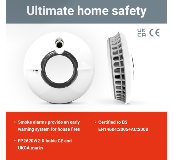 Розумний димовий сповіщувач FireAngel FP2620W2-R, білий (my-20121)