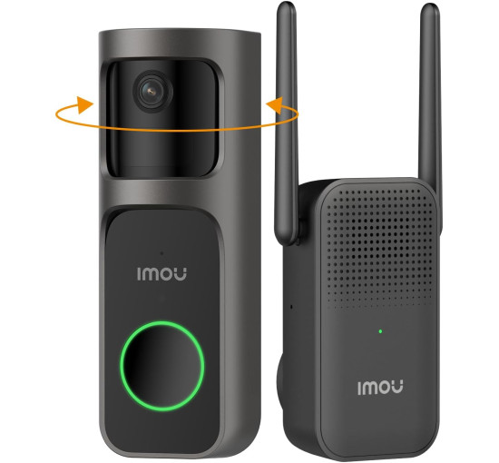 Видеокамера дверного звонка Imou DB2S, 2K (3 Мп), Wi-Fi со звуковым звонком, черный (my-20108)