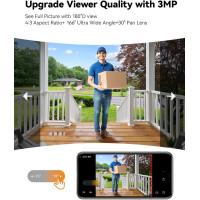 Відеокамера дверного дзвінка Imou DB2S, 2K (3 Мп), Wi-Fi зі звуковим дзвінком, чорний (my-20108)