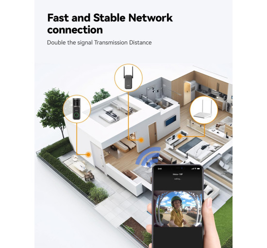 Видеокамера дверного звонка Imou DB2S, 2K (3 Мп), Wi-Fi со звуковым звонком, черный (my-20108)