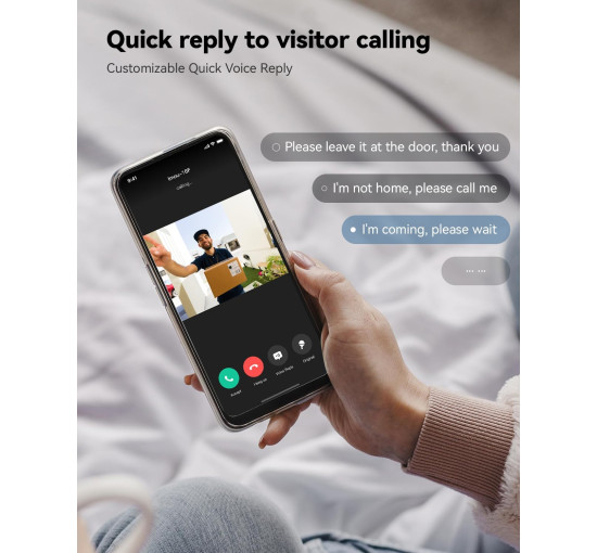 Видеокамера дверного звонка Imou DB2S, 2K (3 Мп), Wi-Fi со звуковым звонком, черный (my-20108)