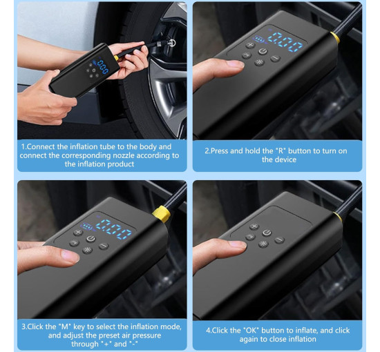 Воздушный электрический компрессор CIBITA CIB20240826, черный (my-20021)