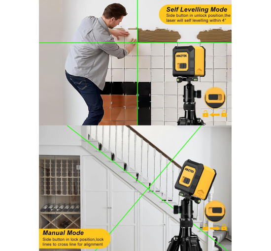 Зеленый лазерный уровень Nikotek NK-01G, самовыравнивающийся (my-20094)